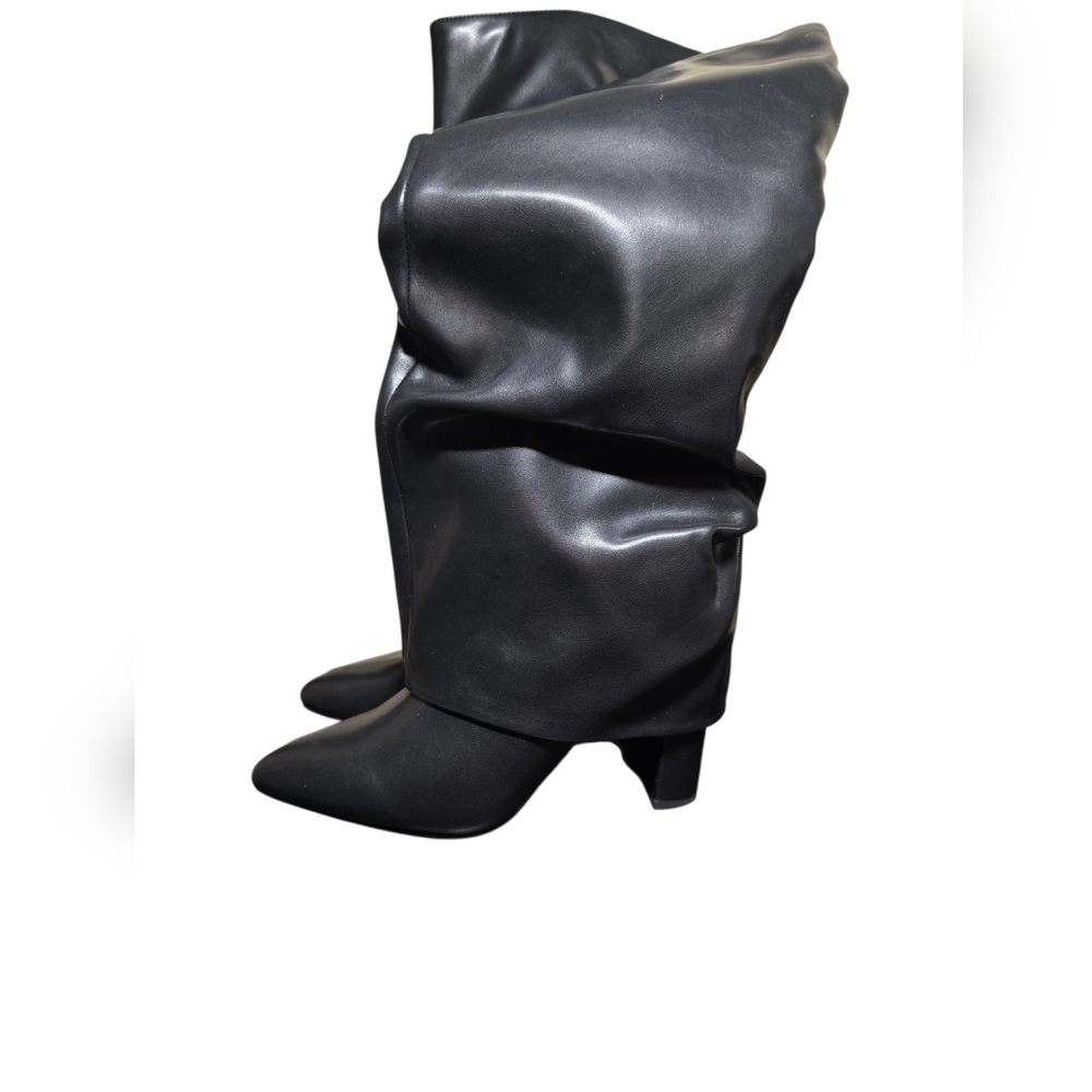 Chic Black Heeled Boots for Women Size 8.5